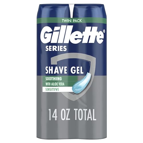 Gillette Series 3X Action Shave Gel, Sensitive Twin Pack, 7 Oz (Pack of 2)