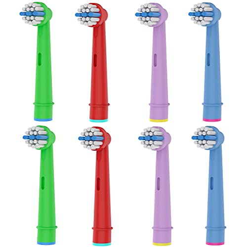 8pcs Kids Toothbrush Replacement Heads Compatible with Oral B Electric Toothbrush, Soft Bristles and Small Heads for Sensitive Teeth and Gum of The Kids