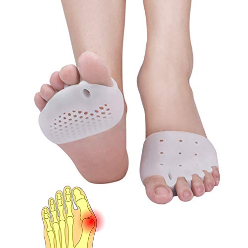 Ball of Foot Cushions, (4PCS) Metatarsal Pads, Toe Separator, Toe Spacers, Breathable & Soft Gel Foot Pads, Forefoot Pads for Mortons Neuroma Callus, Diabetic Feet, Blisters,