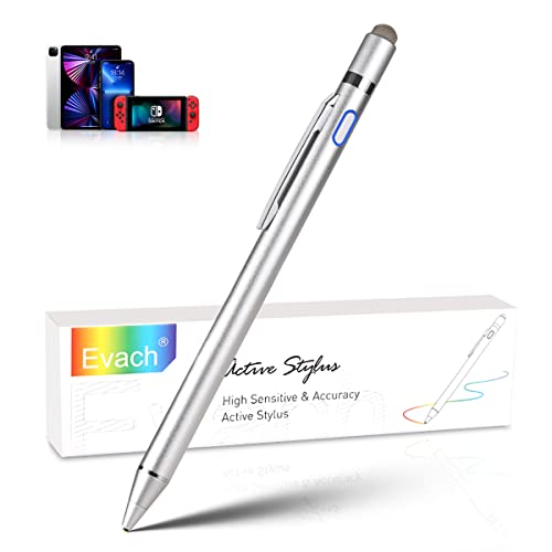 Evach High-Precision Stylus for Lenovo Tab M10 Plus Pencil - Fine Tip Pen with Magnetic Fabric Cap 2 in 1 Sensitive, Ideal for Writing and Drawing, Active Slim Pen for Lenovo Tab M10 Plus,Black