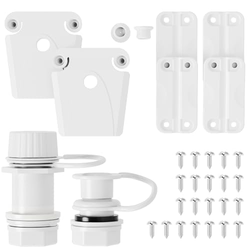 Cooler Replacement Parts Kit for Igloo Coolers, Igloo Cooler Parts,Cooler Plastic Hinges, Cooler Latches and Screws Combo, Threaded Cooler Drain Plug and Triple-Snap Cooler Drain Plug