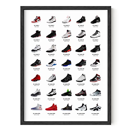 HAUS AND HUES Jordan Sneaker Posters for Guys - Michael Jordan Shoe Cool Wall Art for Bedroom, Dope Hypebeast Sneakerhead Room Decor, (12”x16” UNFRAMED)