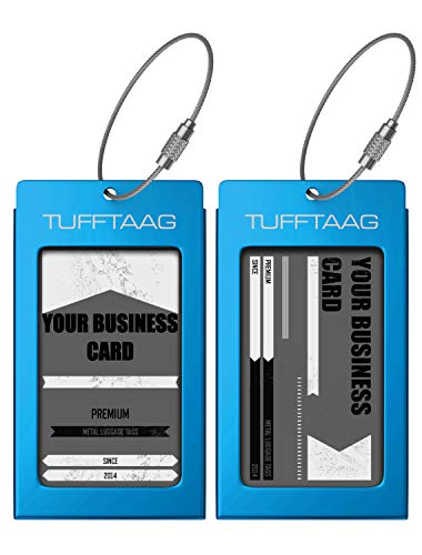 Luggage Tags Business Card Holder by TUFFTAAG - Durable Travel ID Bag Tag in Multiple Color Options, Perfect for Suitcases, Backpacks, and Carry-Ons, Easy Identification, Secure and Stylish