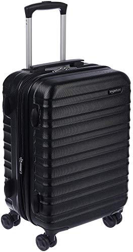 Amazon Basics Expandable Hardside Carry-On Luggage, 20-Inch Spinner with Four Spinner Wheels and Scratch-Resistant Surface, Black