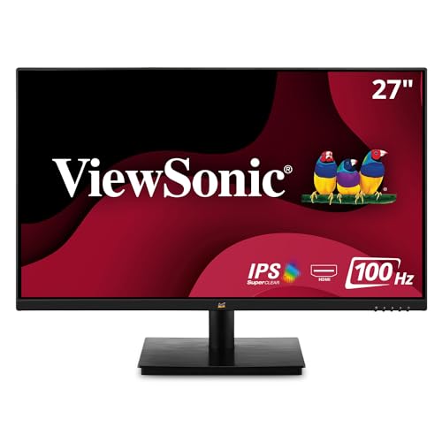 ViewSonic VA2709M 27 Inch 1080p IPS Monitor with Frameless Design, 100Hz, Dual Speakers, HDMI, and VGA Inputs for Home and Office