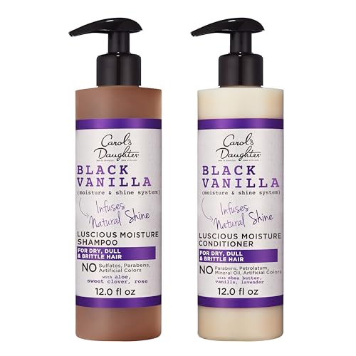 Carol's Daughter X Coco Gauff Unmatched Moisture Bundle: Black Vanilla Sulfate Free Shampoo and Conditioner Set for Curly, Wavy or Natural Hair, Moisturizing Hair Care for Dry, Damaged Hair, 1 Kit