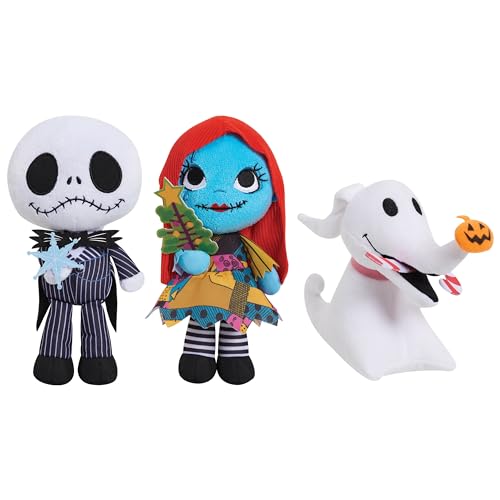 Disney Tim Burton’s Nightmare Before Christmas Small Plushie 3-Piece Set, Felt and Embroidered Details, Kids Toys for Ages 3 Up by Just Play