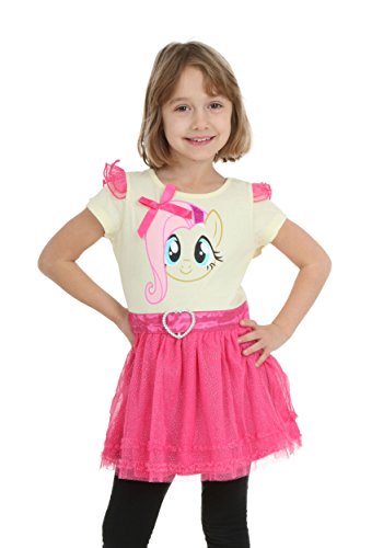 My Little Pony Girls' Toddler Dress with Ruffles and Wings, Yellow/Pink, 2T