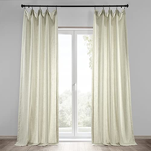 HPD Half Price Drapes Semi Sheer Faux Linen Curtains for Bedroom 96 inches Long Light Filtering Living Room Window Curtain (1 Panel), 50W x 96L, Barley