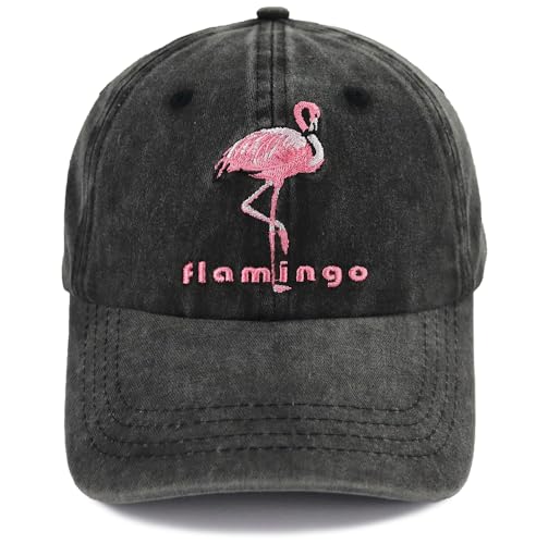 Pink Flamingo Gifts for Women Men Girls, Cute Animal Flamingo Hats, Funny Flamingo Ornament Decor, Birthday Embroidered Mom Dad Baseball Cap