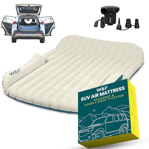 WEY&FLY SUV Air Mattress Thickened and Double-Sided Flocking Travel Camping Bed Dedicated Mobile Cushion Extended Outdoor for Back Seat 4 Bags