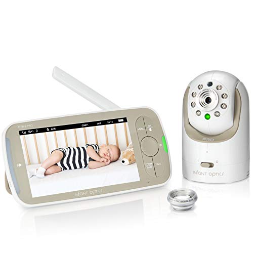 Infant Optics DXR-8 PRO Video Baby Monitor, 720P HD Resolution 5' Display, Patent-Pending A.N.R. (Active Noise Reduction), Pan Tilt Zoom, and Interchangeable Lenses