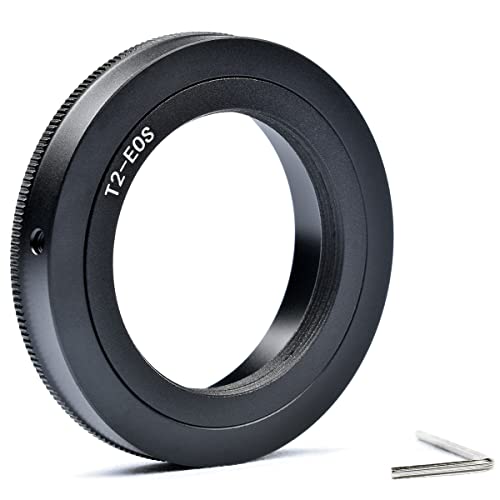 Lightdow T/T2 Mount Lens Adapter Ring for Canon EOS Rebel T3 T3i T4i T5 T5i T6 T6i T6s T7 T7i SL1 SL2 6D 7D 7D 60D 70D 77D 80D 5D II/III/IV DSLR Camera