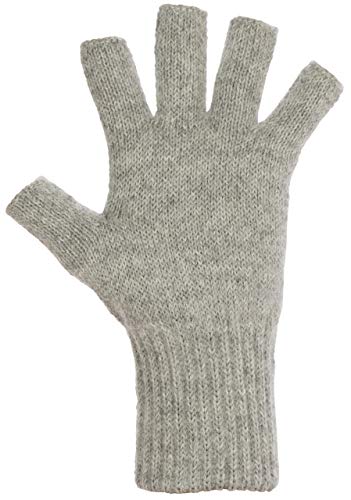 AndeanSun Darn Warm Alpaca Fingerless Gloves 2023 Updated US Sizing-Perfect Fit (Ash Light Grey - 90% Alpaca, Medium)