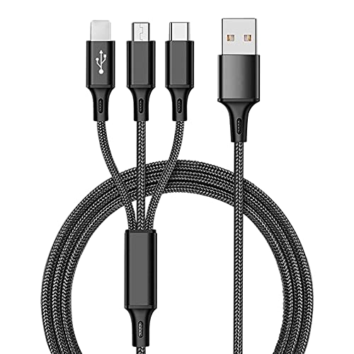 Pro USB 3in1 Multi Cable Compatible with Lava A88 Data Universal Extra Strength for Fast Quick Charging Speeds! (Black)