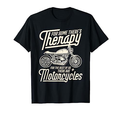 Funny Motorcycle Rider Therapy - Vintage Biker Gift Short Sleeve T-Shirt