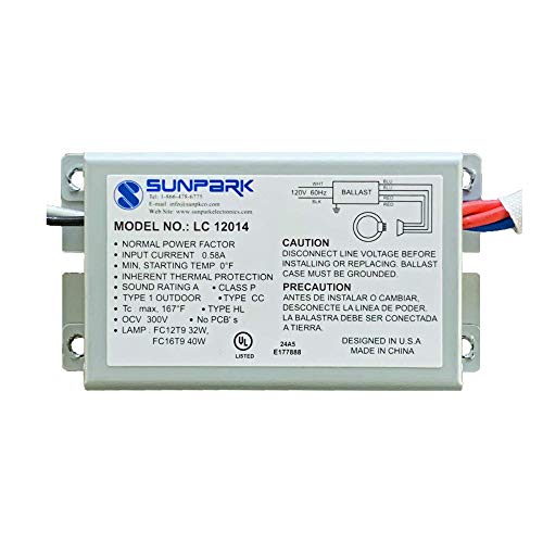 Sunpark LC-12014T (1) FC12T9 32 Watt Circline (1) 2D 38 Watt (1) FC16T9 40 Watt Circline (1) FC9T9 30 Watt Circline Fluorescent Ballast, Pack of 2