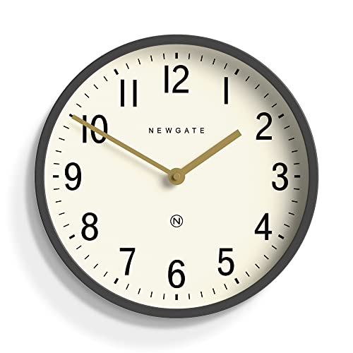 NEWGATE Master Edwards Wall Clock - Metal Clock - Analog Wall Clock - Mid-Century Clock - Kitchen Wall Clocks - Round Wall Clock - Easy to Read - British Design (Blizzard Gray)
