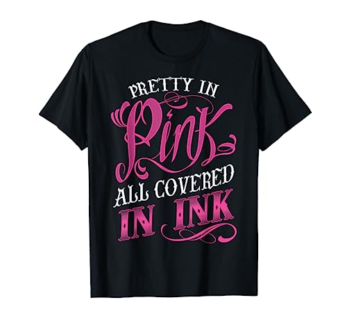 Tattooed Girl T-Shirt - Pretty in Pink covered in Pink
