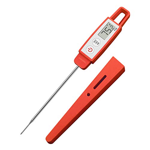 Lavatools PT09 Super-Quick Commercial Grade Digital Thermometer for Cooking, Meat, Candy, Candle, Liquid, Oil, 4.5' Compact Probe, Splash Proof, °C/°F Toggle, Hold Function - Sambal