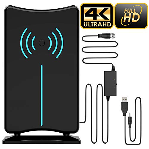 2024 Amplified HD Digital 'Matrix' TV Antenna Long 580 Miles, Support 4K 1080p Fire tv Stick and Older TV's Indoor Local Channels Signal Booster-16.5ft Coax Cable