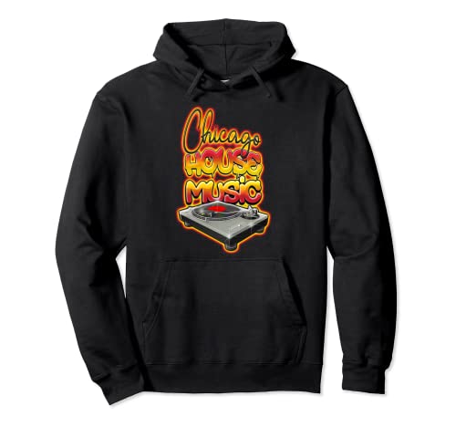 Chicago House Music Turntable Hot Graffiti Style Pullover Hoodie