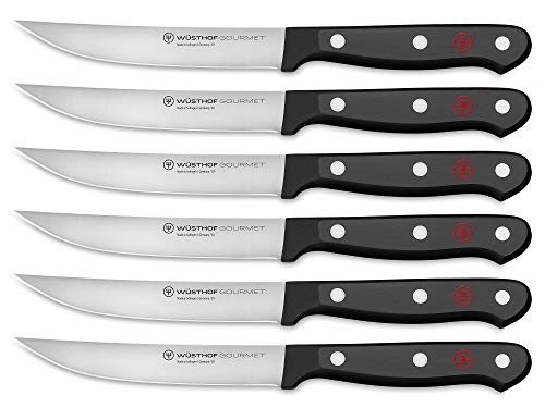 WÜSTHOF Gourmet 6-Piece Steak Knife Set, Black