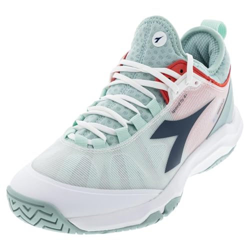 DIADORA Women`s Speed Blushield Fly 4 AG Tennis Shoes White and Legion Blue