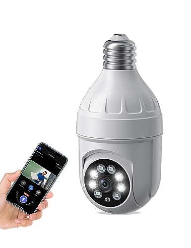 Aiwit 1080p Light Bulb Wireless Security Camera, 355° Panoramic Dome Cam, Live View, AI Human Detection, 2-Way Audio, Color Night Vision, Cloud Storage, Spotlights, Indoor/Outdoor Surveillance