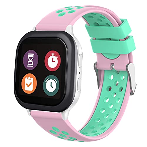 Gizmo Watch Band Replacement for Kids, 20mm Quick Release Watch Band for Men and Women, Soft Silicone Watch Band with Air Holes (20mm, Pink-Teal)