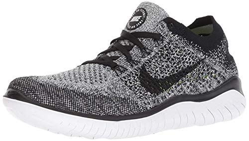 Nike Free RN Flyknit 2018 Women's Running Shoe, White/Black, 5.5