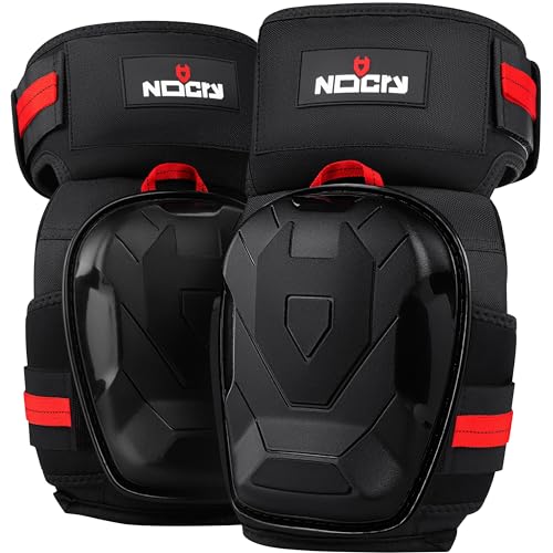 NoCry Professional Work Knee Pads for Men Construction with Ankle Support and Heavy Duty Anti-Slip Cap - Foam Cushion and Extra Thick Gel Knee Pads for Women and Men - Reinforced Thigh & Shin Straps