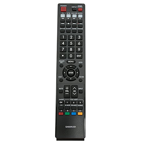 GA935WJSA Replacement Remote Control fit for Sharp AQUOS TV LC-70LE734U LC-40LE830U LC40LE830UN LC46LE830UN LC52LE830UN LC60LE830UN LC-46LE830U LC-52LE830U LC-60LE830U LC-40LE832U