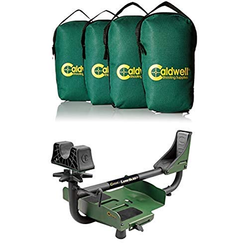 Caldwell 533117 Lead Shot Weight Bag - 4 Pack, Green Lead Sled 3 Adjustable Ambidextrous Recoil Reducing Rifle Shooting Rest for Outdoor Range