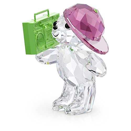 Swarovski Kris Bear ‘90s Party Figurine, Multicolored Swarovski Crystals, Part of the Swarovski Kris Bear Collection