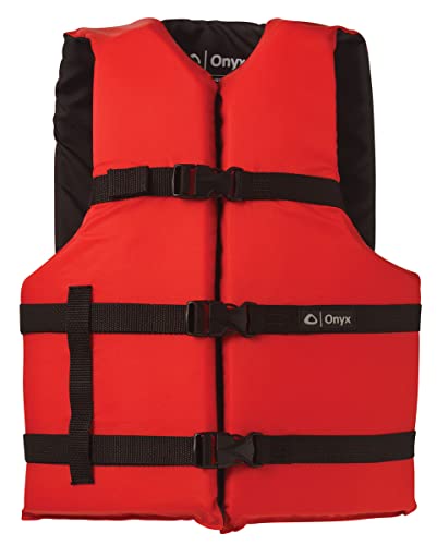 ONYX 103000-100-004-12 General Purpose Boating Life Jacket Universal, Red