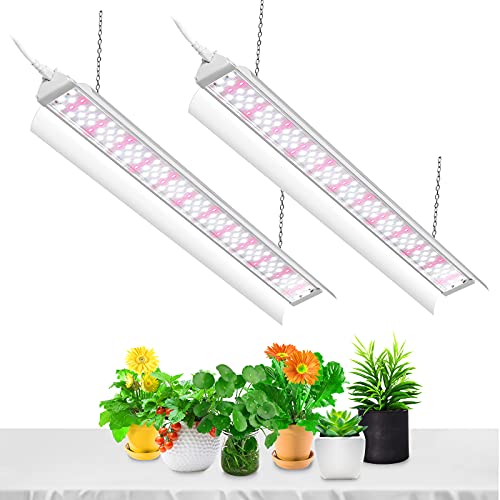SZHLUX LED Grow Light 4ft 140W (2×70W) Full Spectrum 660nm 730 IR Included LED Plant Light for Indoor Plants, Super Bright Linkable Hanging Grow Light Sunlight Replacement Strip with Reflector