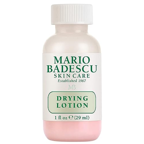 Mario Badescu Drying Lotion for All Skin Types | Fast-Acting Blemish Spot Treatment with Salicylic Acid, Sulfur and Zinc Oxide | Dries Surface Blemishes Overnight | 1 Fl Oz (Plastic Bottle)