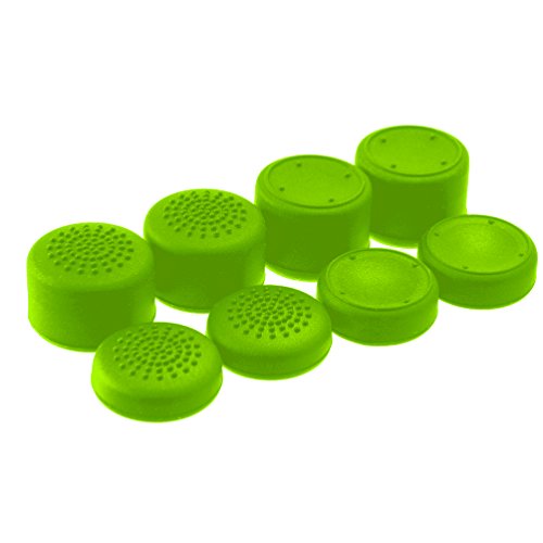 AceShot Thumb Grips (8pc) for Xbox One (Series X, S) & Steamdeck by Foamy Lizard – Sweat Free 100% Silicone Precision Raised Antislip Rubber Analog Stick Grips For Xbox One Controller (8 grips) GREEN