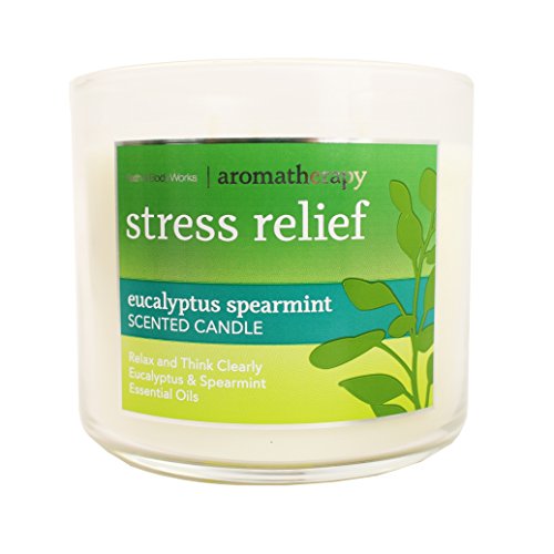 Bath and Body Works 3-wick Limited Edition Candle AROMATHERAPY COLLECTION (Stress Relief - Eucalyptus Spearmint)