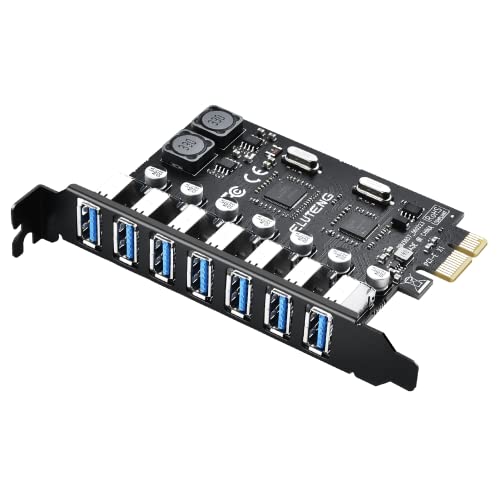 ELUTENG PCIE USB 3.0 Card 7 Ports PCI Expree to USB Expansion Card Super Speed 5Gbps PCI-e USB3 Hub Controller Adapter for Windows 11/10/8/7/XP/Vista