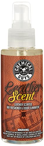 Chemical Guys AIR_102_04 Leather Scent Premium Air Freshener and Odor Eliminator, Long-Lasting, Just Like New Scent for Cars, Trucks, SUVs, RVs & More, 4 fl oz