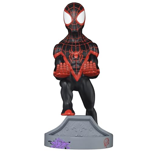 Exquisite Gaming: Spider-Verse: Miles Morales - Marvel Original Mobile Phone & Gaming Controller Holder, Device Stand, Cable Guys, Marvel Licensed Figure