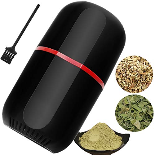 Herb Grinder Electric, Turimon Large Herbal/Coffee Grinders/Mill/Crusher for Spice and Herbs With Cleaning Brush - Black - 4.2 oz Capacity