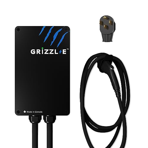 Grizzl-E Level 2 240V / 40A Electric Vehicle (EV) Charger UL & Energy Star Certified Metal Case Indoor/Outdoor Electric Car Fast Wall Charging Station, NEMA 14-50 Plug, Classic Black