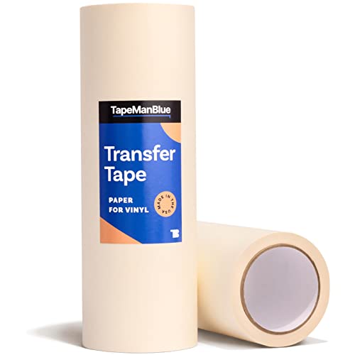 12' x 100' Roll of Paper Transfer Tape for Vinyl, Made in America, Premium-Grade Transfer Paper for Vinyl with Layflat Adhesive for Cricut Vinyl Crafts, Decals, and Letters