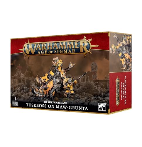 Games Workshop - Age of Sigmar - Orruk Warclans: Tuskboss On Maw-Grunta, Black