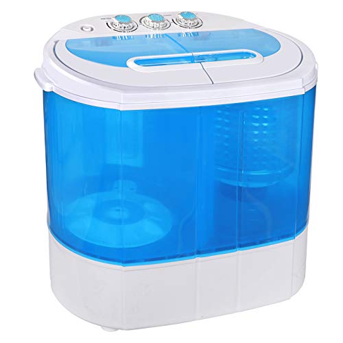 SUPER DEAL Mini Washer and Spinner Combo Portable Washing Machine 9.9lb Compact Twin Tub Laundry Machine for Apartment Dorm RV Top Load 6.57 FT Inlet Gravity Drain Hose