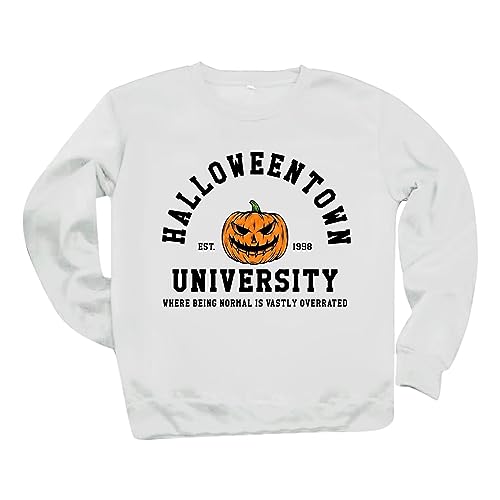 BLUBUKLKUN promociones de hoy relampago Halloweentown Sweatshirt for Women (White, XXXL)
