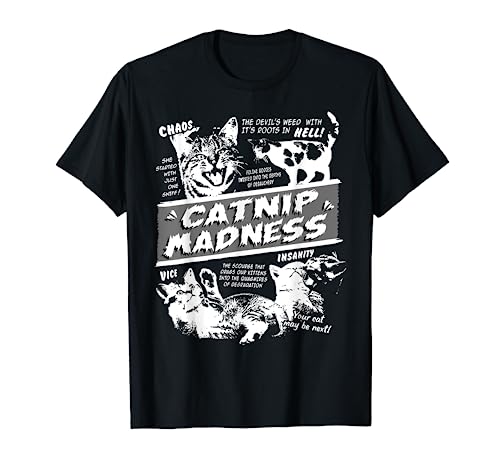 Catnip Madness Cute Kitten Funny Cat Pet Humor T-Shirt